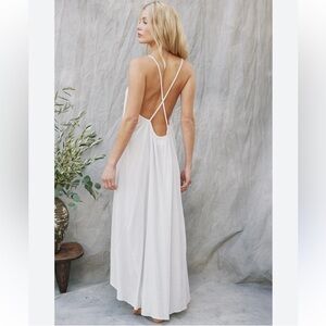 9seed resort low back maxi gauze cotton maxi dress made in California